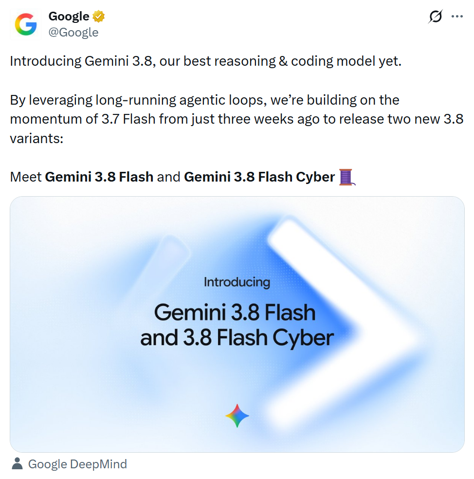 Gemini 3.8 Flash 发布，全网被嘲：Google 的短板到底在哪？
