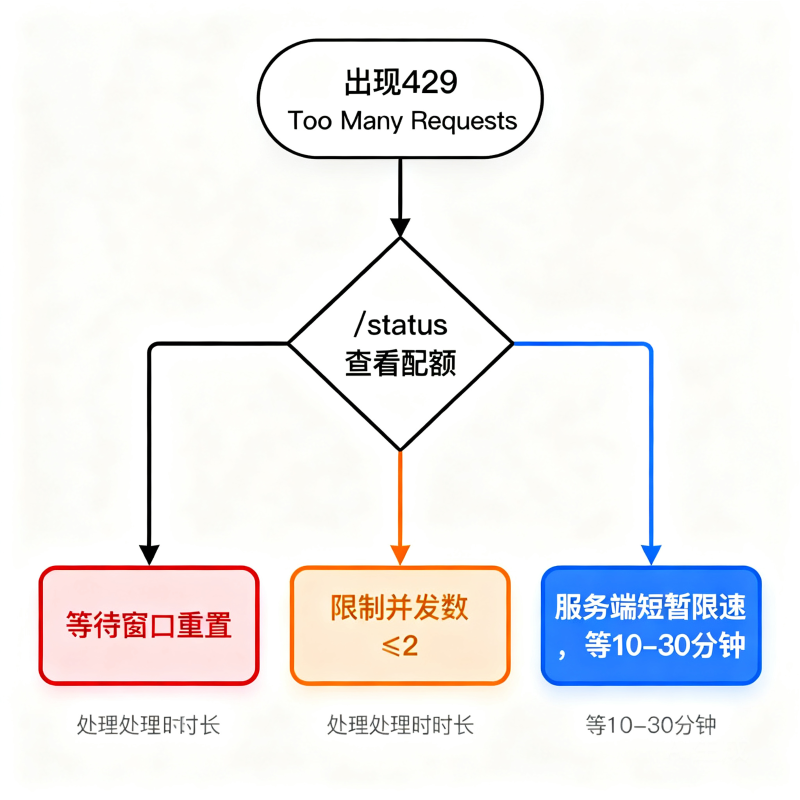 Codex 429 Too Many Requests 完整排查指南：三类根因与六种解法